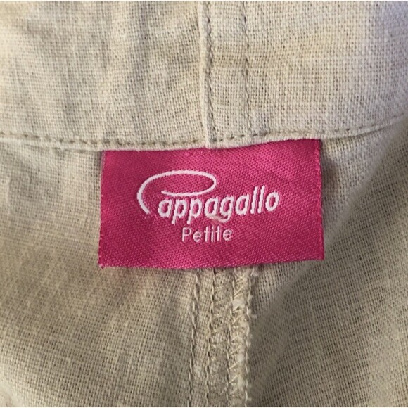 Papagallo Linen Blend Wide Leg Capri Womens Sz 10P Y2k Tan Scandi Girl Lagenlook - Picture 4 of 14